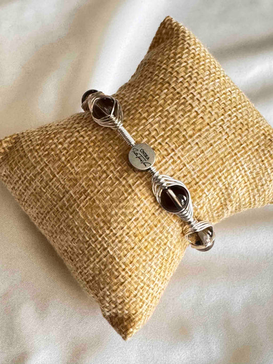 Kano Bracelet - Smoky Quartz & silver-toned copper