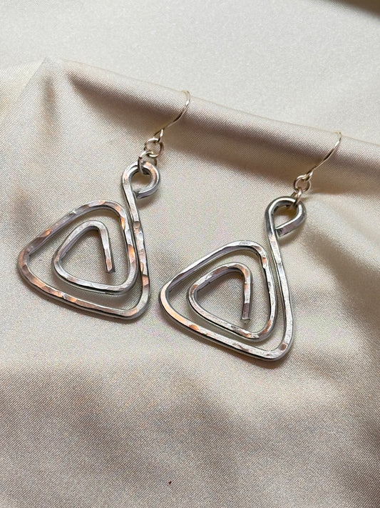Aretes en aluminio color plata