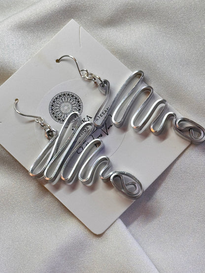 Aretes de aluminio color plata
