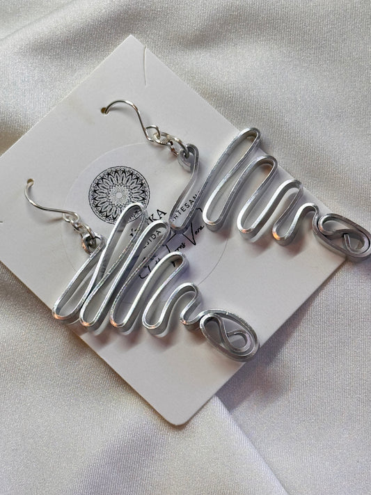 Aretes de aluminio color plata