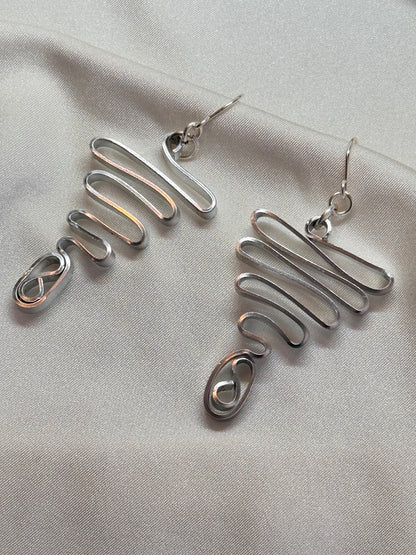 Aretes de aluminio color plata