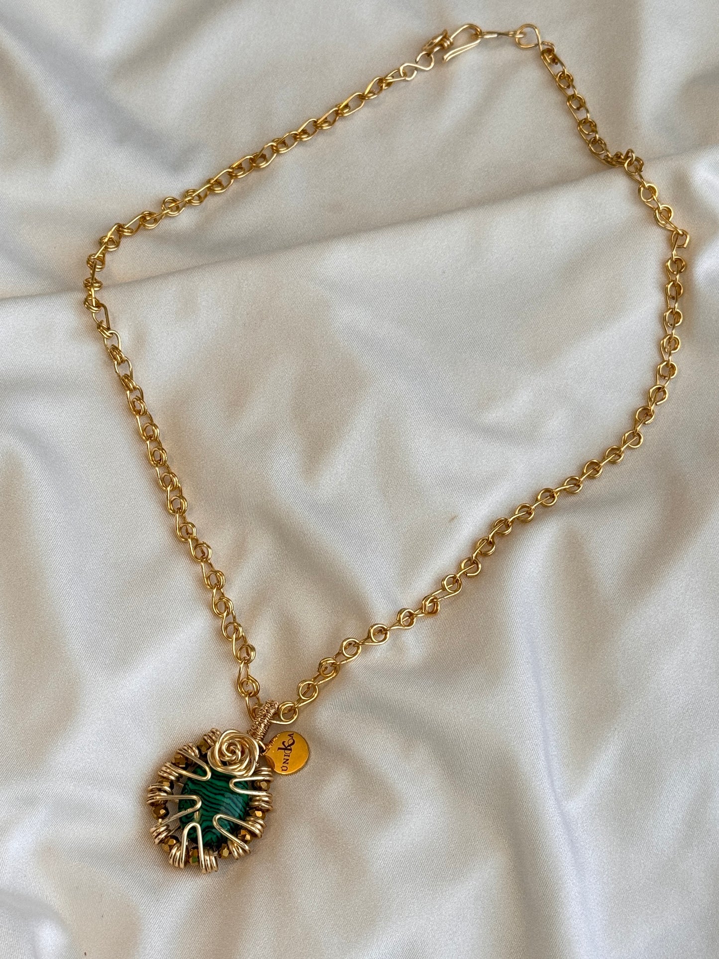 Cadena y dije de Malaquita